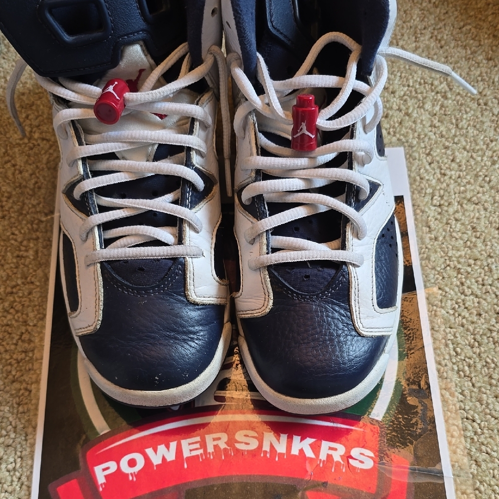 Nike Kids Navy and White Sneakers with Red Accents